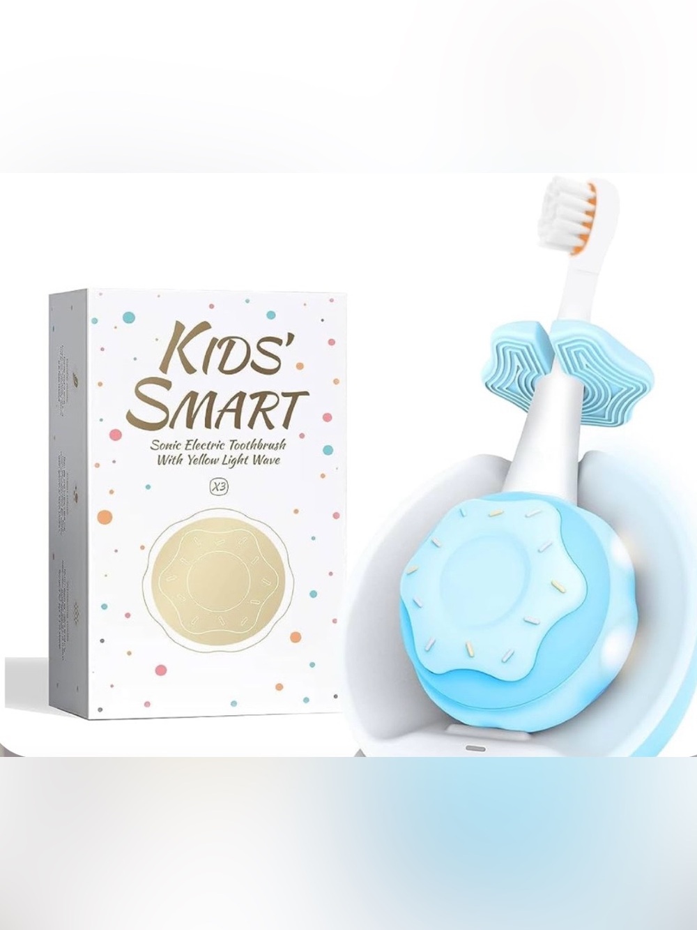 Kids-toddler sonic electric Toothbrushes, Toothbrush with LED Light -YELLOW